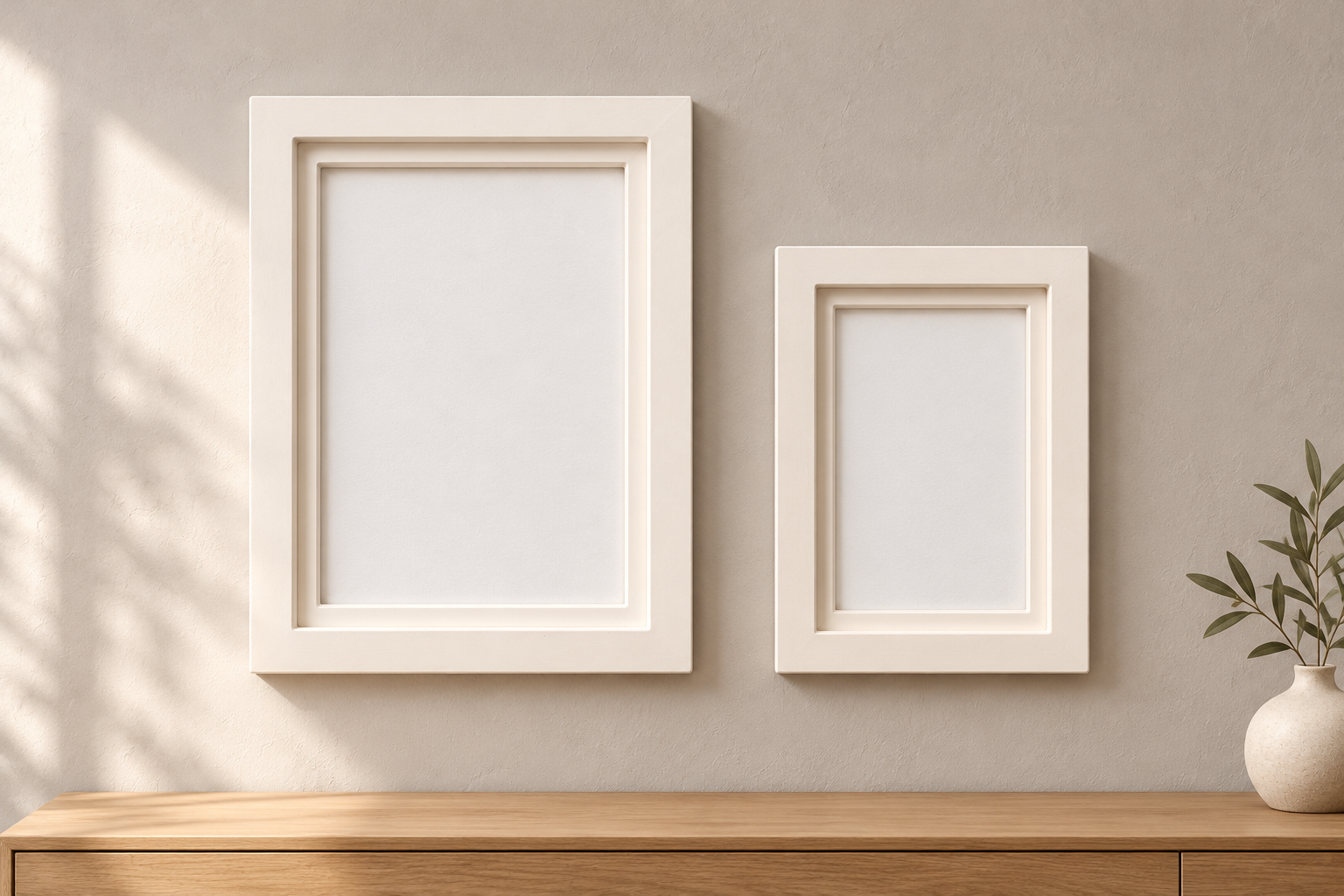 White comic and PSA card frames mounted on a styled wall; digital display mockup, collectibles not included